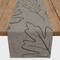 90" Gray Large Leaf Pattern Cotton Twill Runner